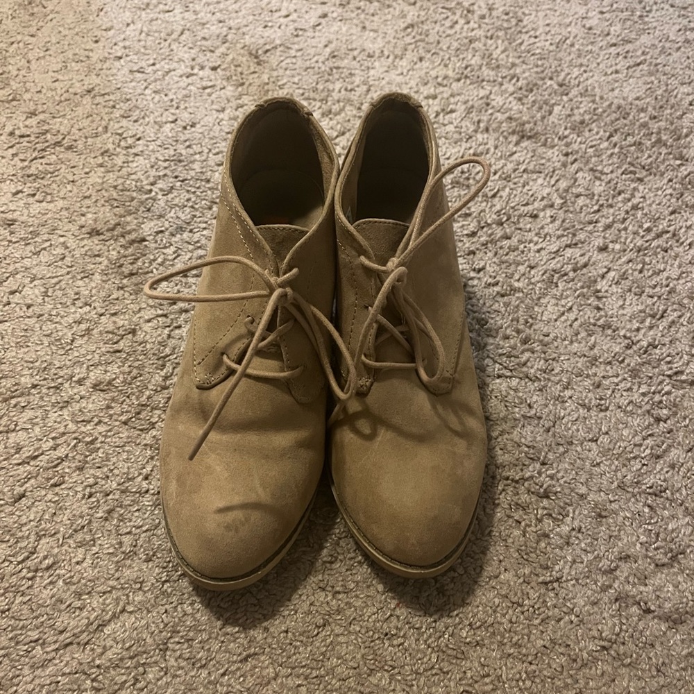 Lace-up Suede Booties